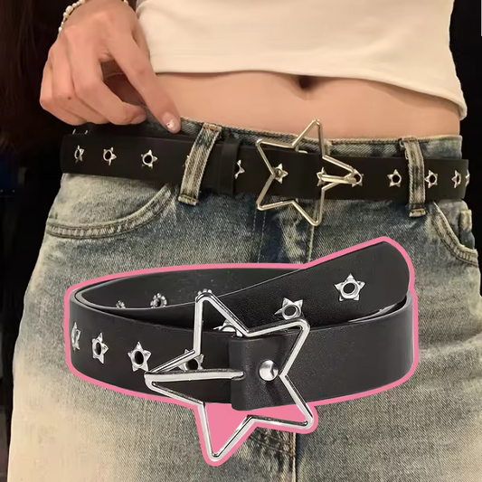 Y2K Star Rivet Statement Belt